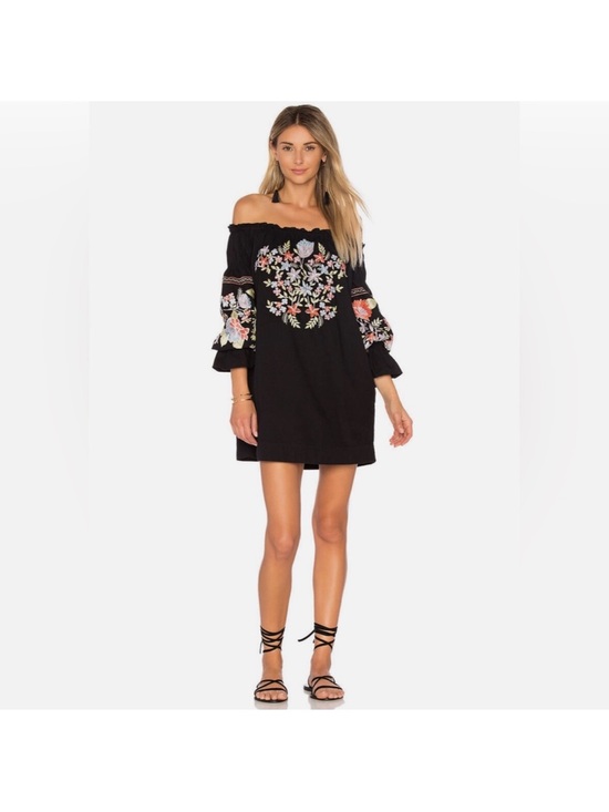 Free People Dresses & Skirts - Free People, Fleur Du Jour, Off-Shoulder Embroidered Mini Dress